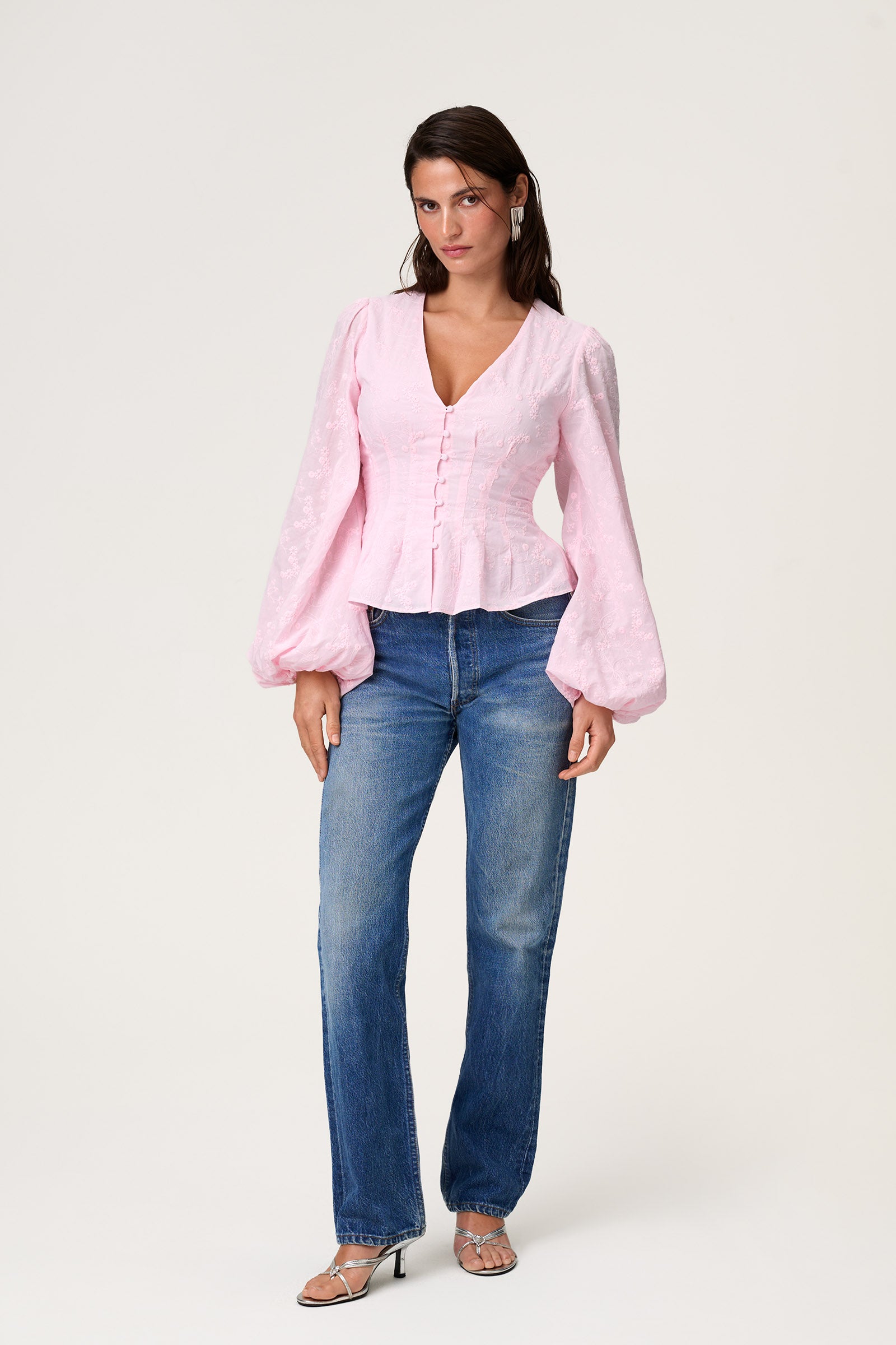 Palena blouse in pink embroidery - Shop now – adoore.com