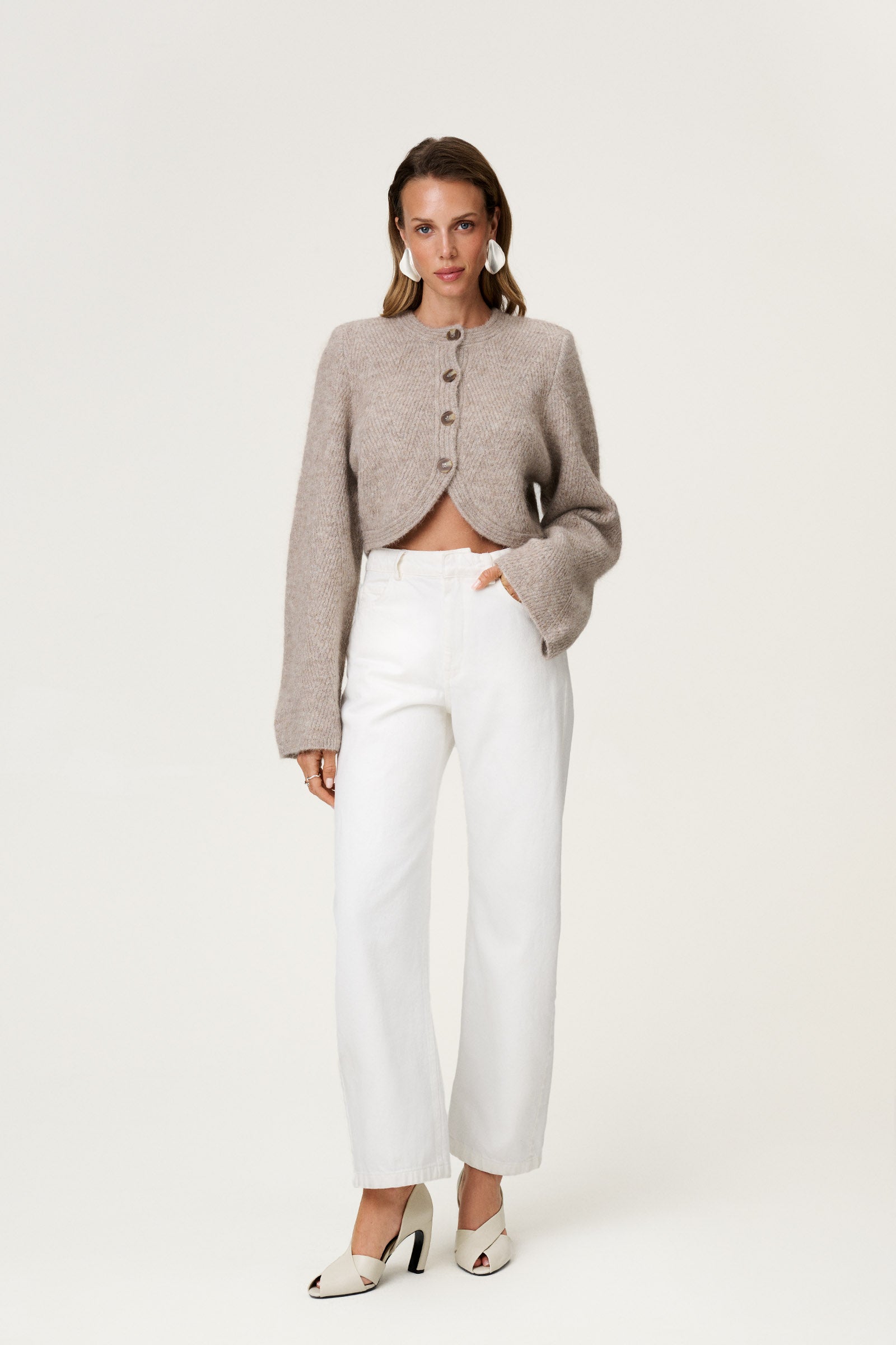 Cessole cropped knitted cardigan - Shop now – adoore.com