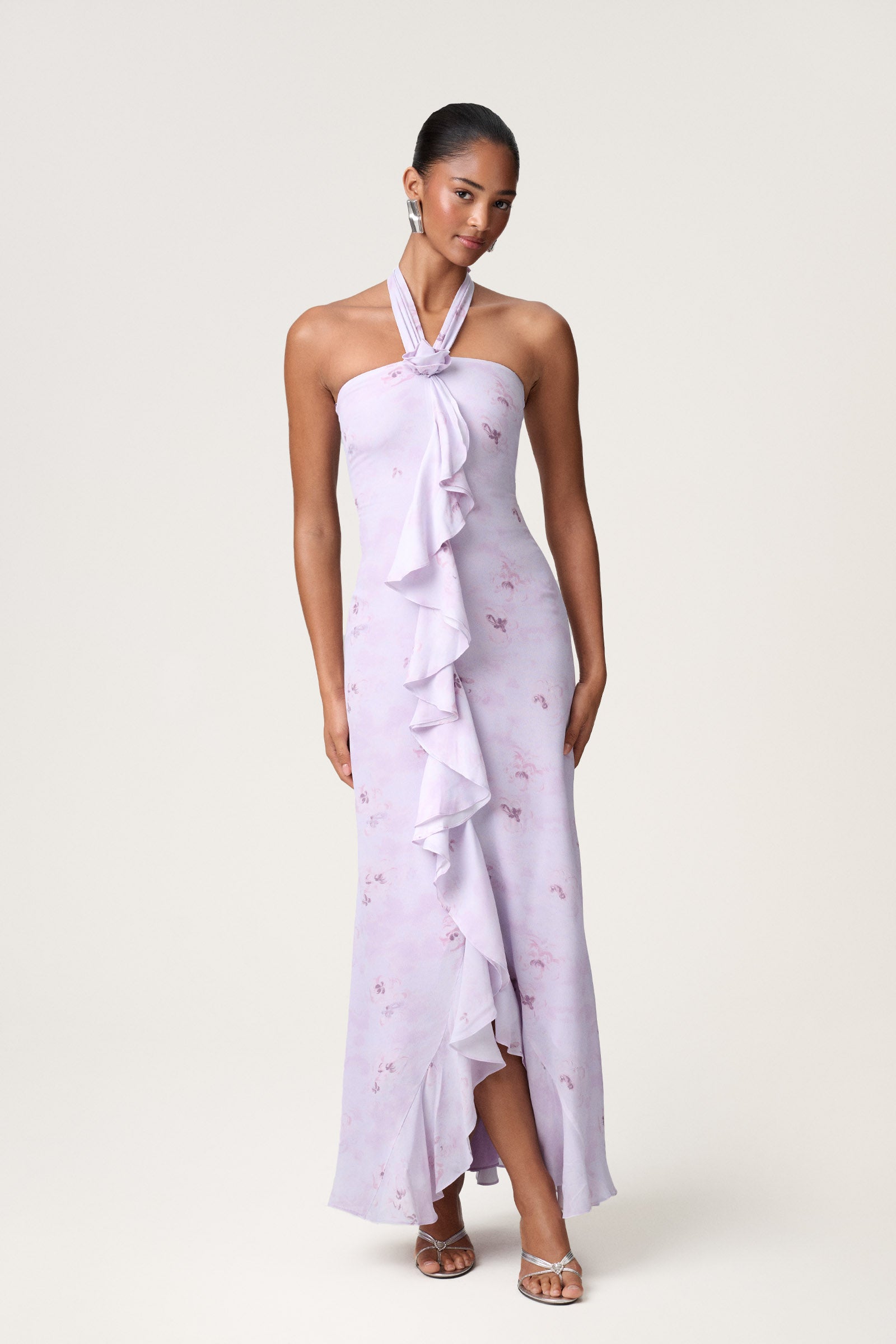 Lamia halterneck dress in lavender - Shop now adoore.com Lamia halterneck dress in lavender - Shop now adoore.com