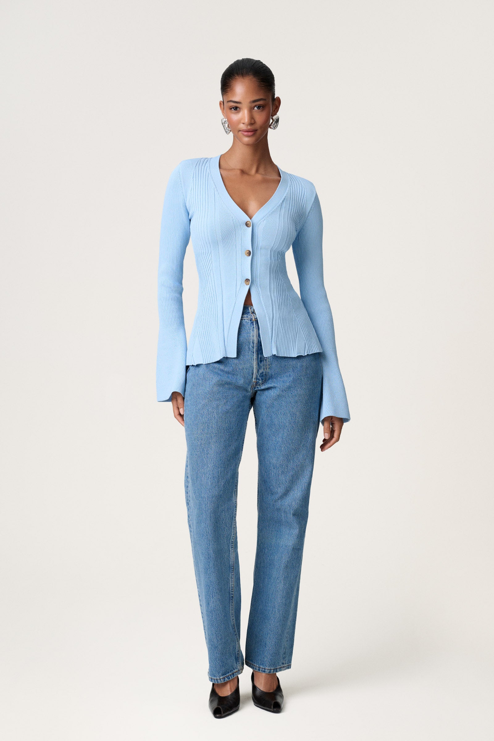 RUDE GALLERY DIA KNIT CARDIGAN ライトブルー Lugo cardigan in light blue - Shop now – adoore.com