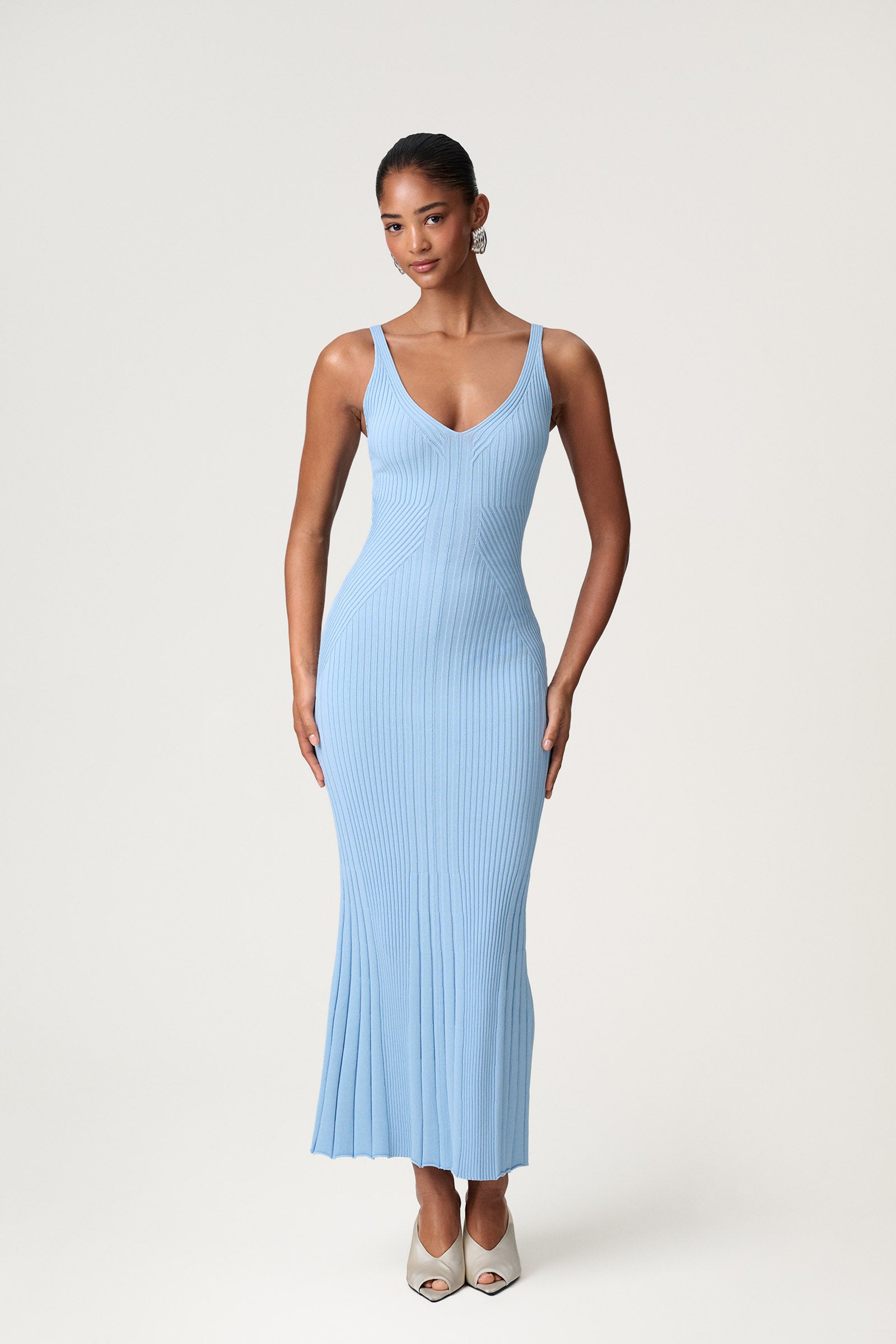 knee length dresses for ladies Aylin Rib Knit Dress – Retrofete main image 0