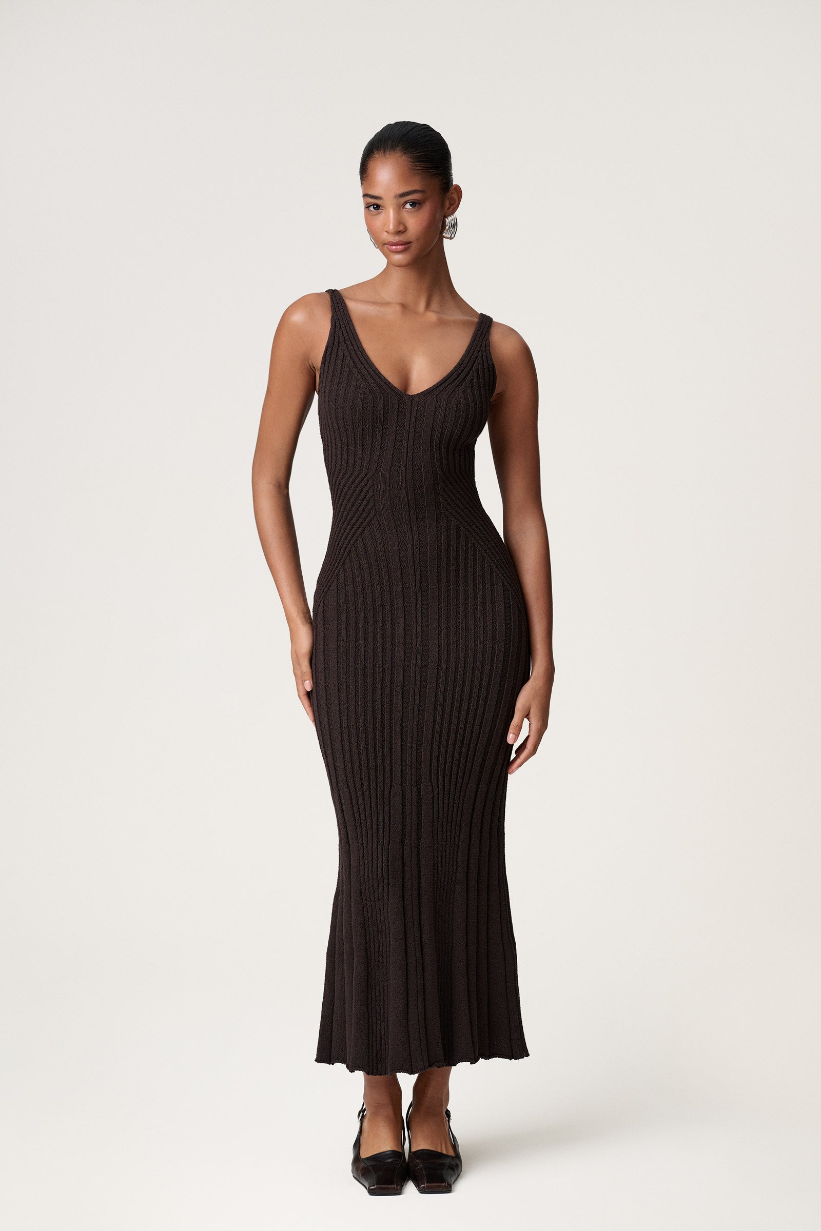 dark brown flowy dress Always On Your Mind Corset Mini Dress main image 1