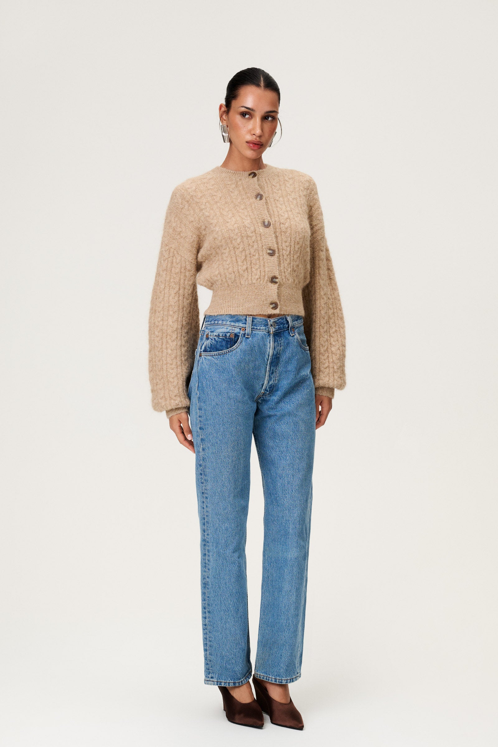 Merano knitted cardigan in beige - Shop now – adoore.com