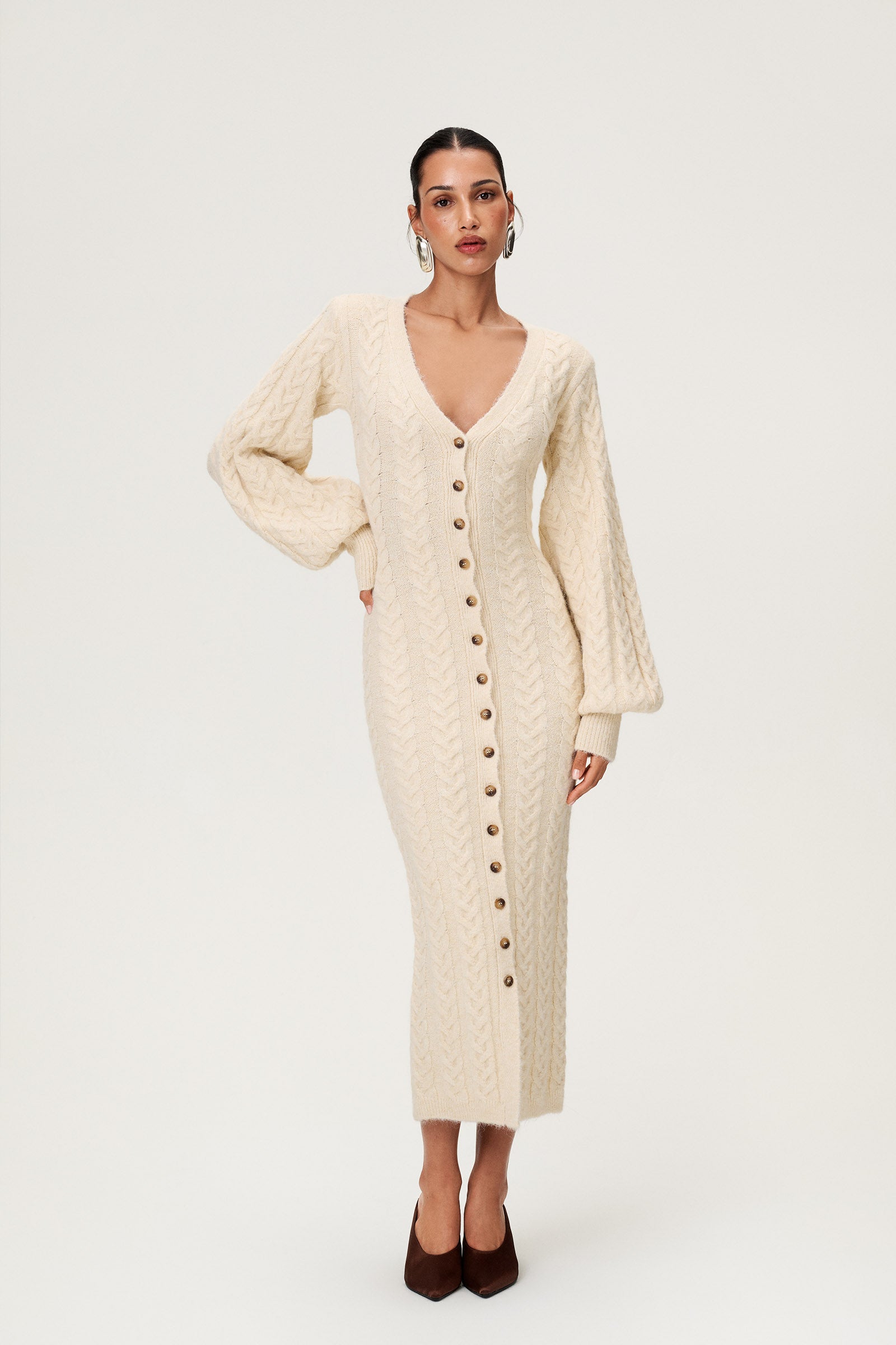 Cable knitted Montana dress - Shop now – adoore.se
