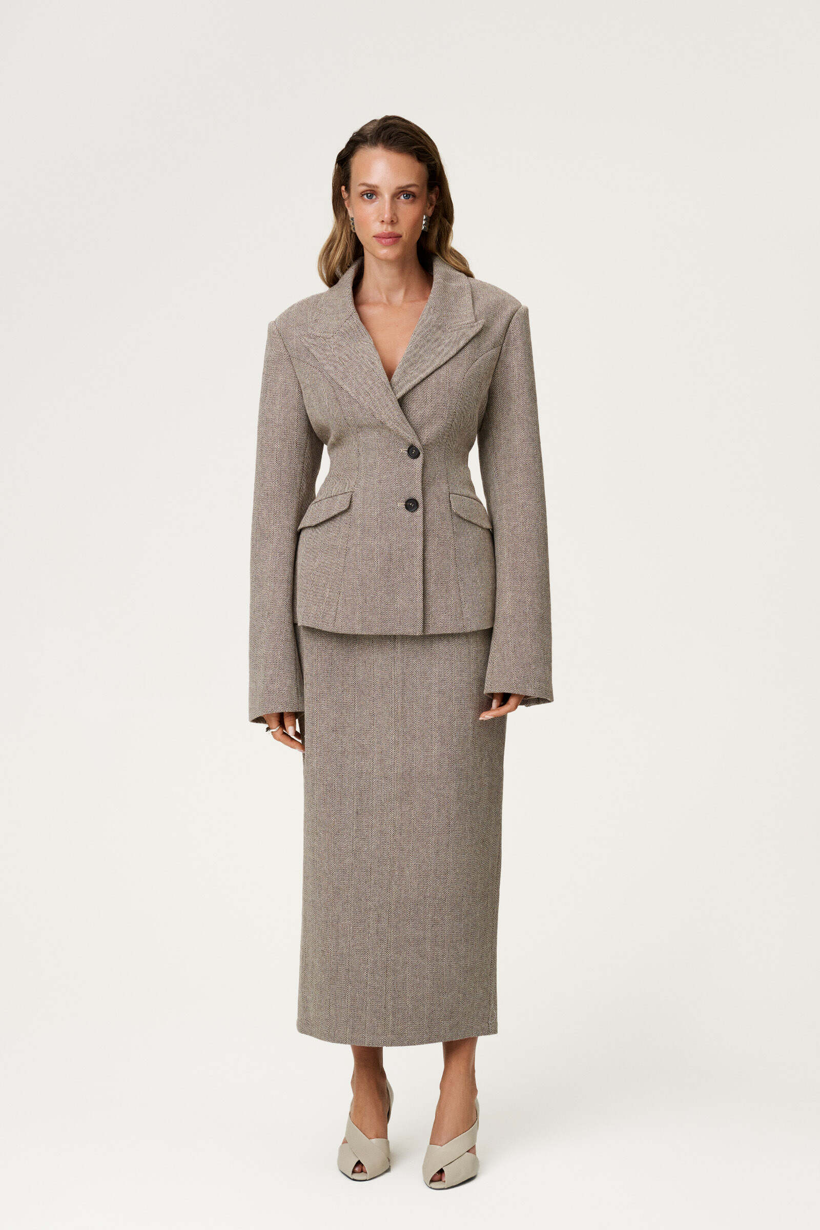 Stockholm blazer in beige melange - Shop now – adoore.com