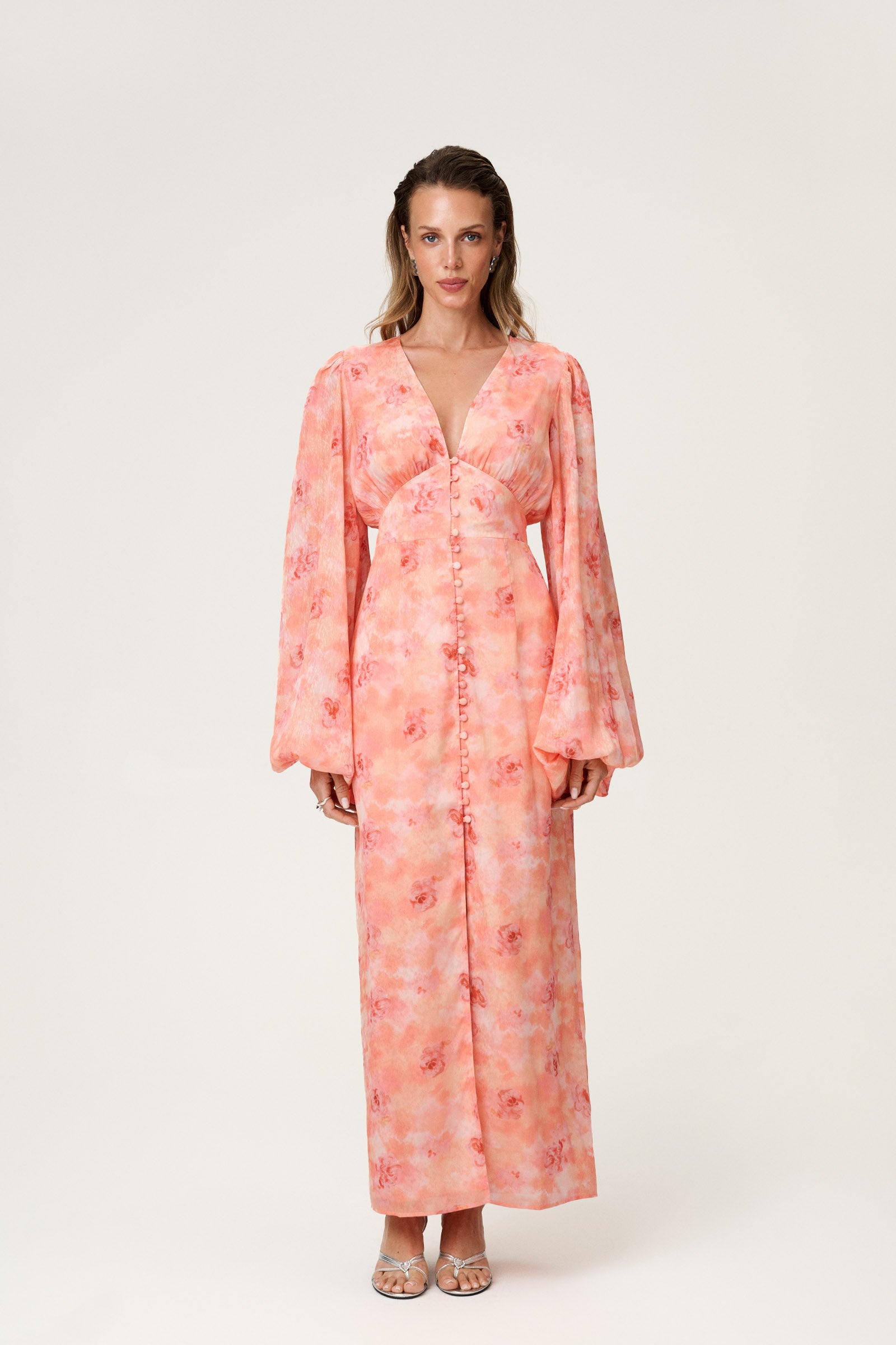 Positano maxi dress in peach - Shop now – adoore.se