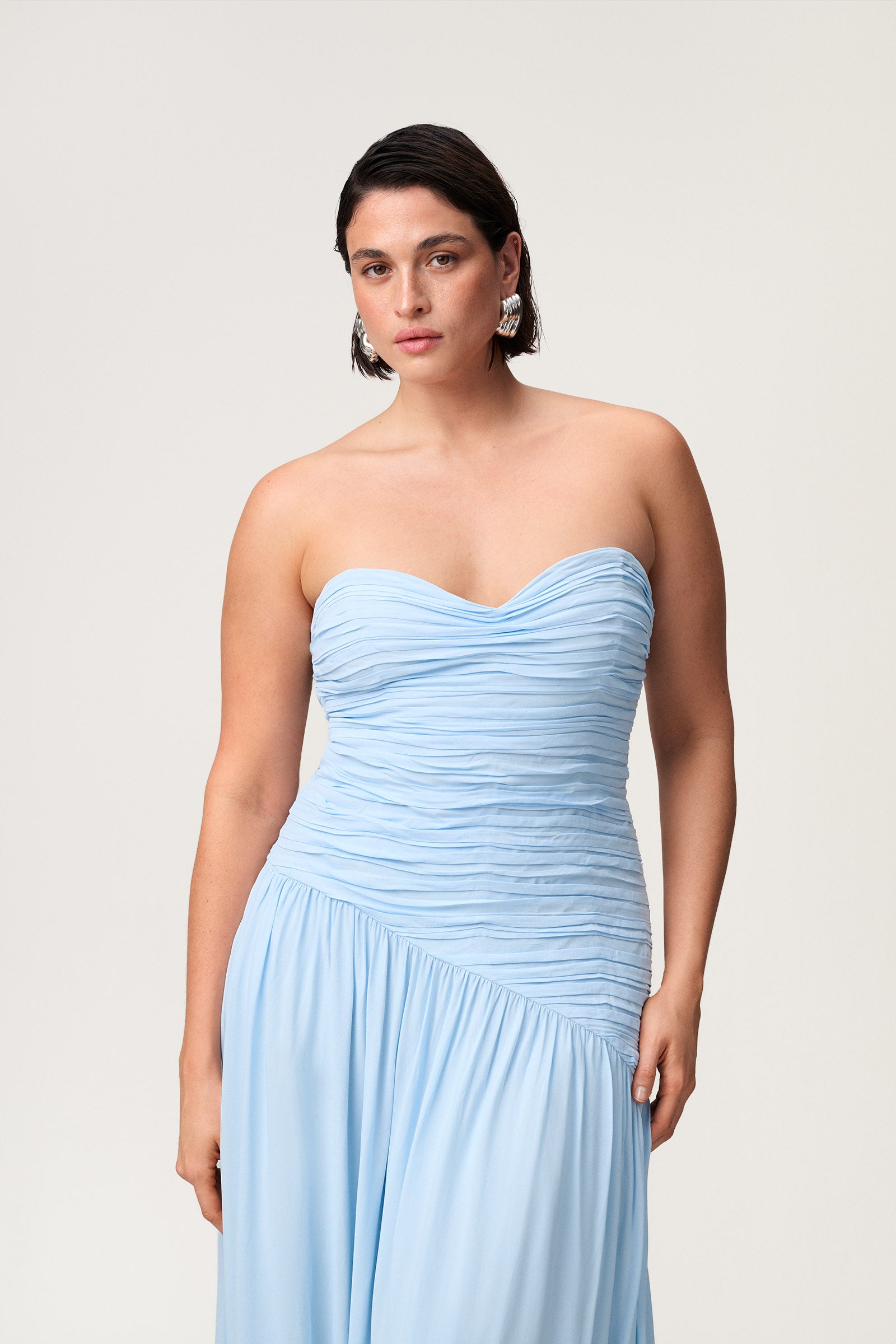 Lima bandeau dress in blue - Shop now adoore.com Lima bandeau dress in blue - Shop now adoore.com