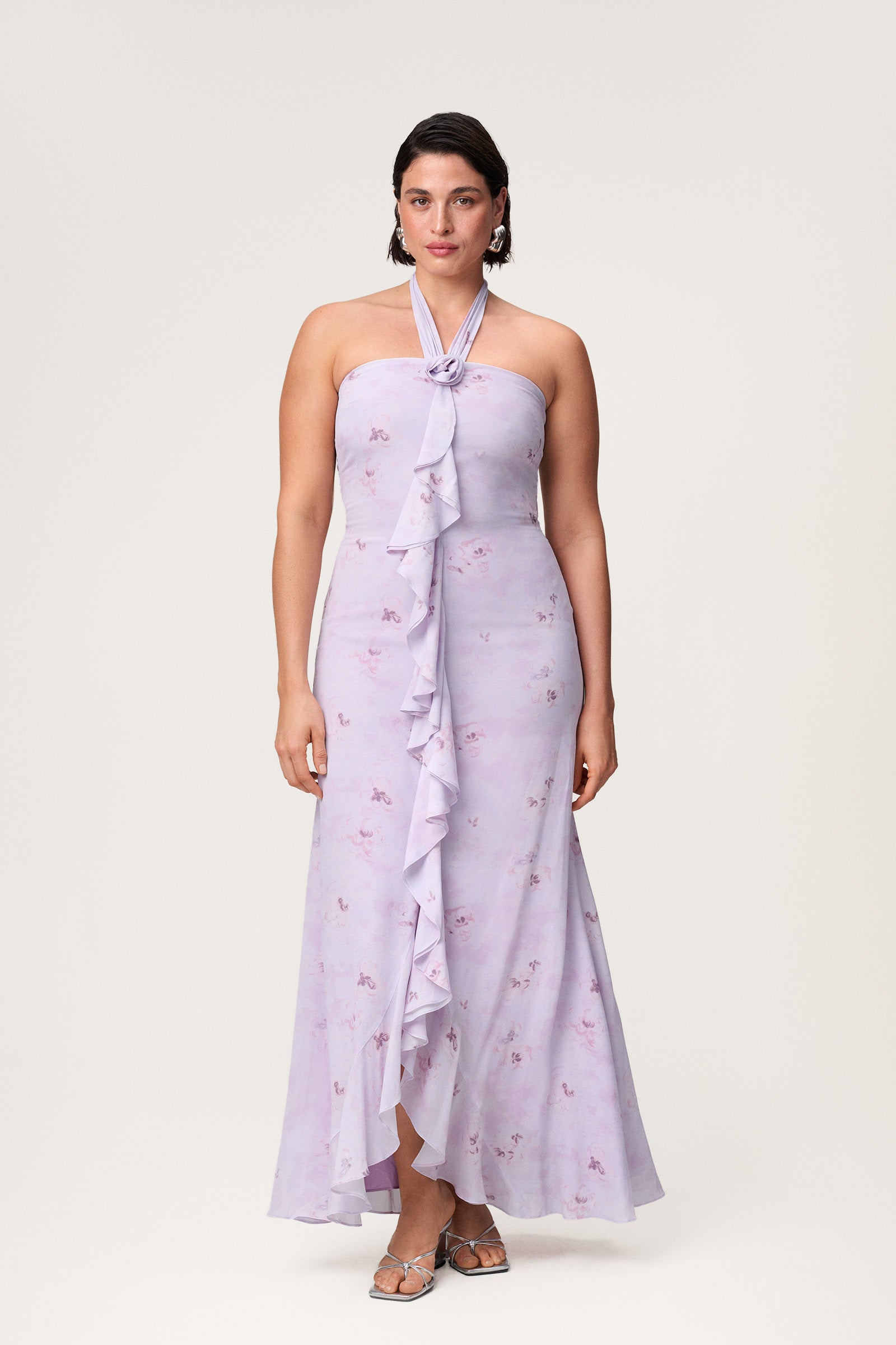 Lamia halterneck dress in lavender - Shop now adoore.com Lamia halterneck dress in lavender - Shop now adoore.com
