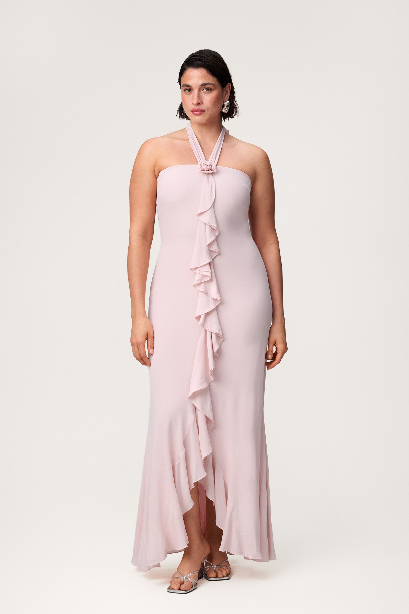 Lamia halterneck dress in pink - Shop now adoore.com Lamia halterneck dress in pink - Shop now adoore.com