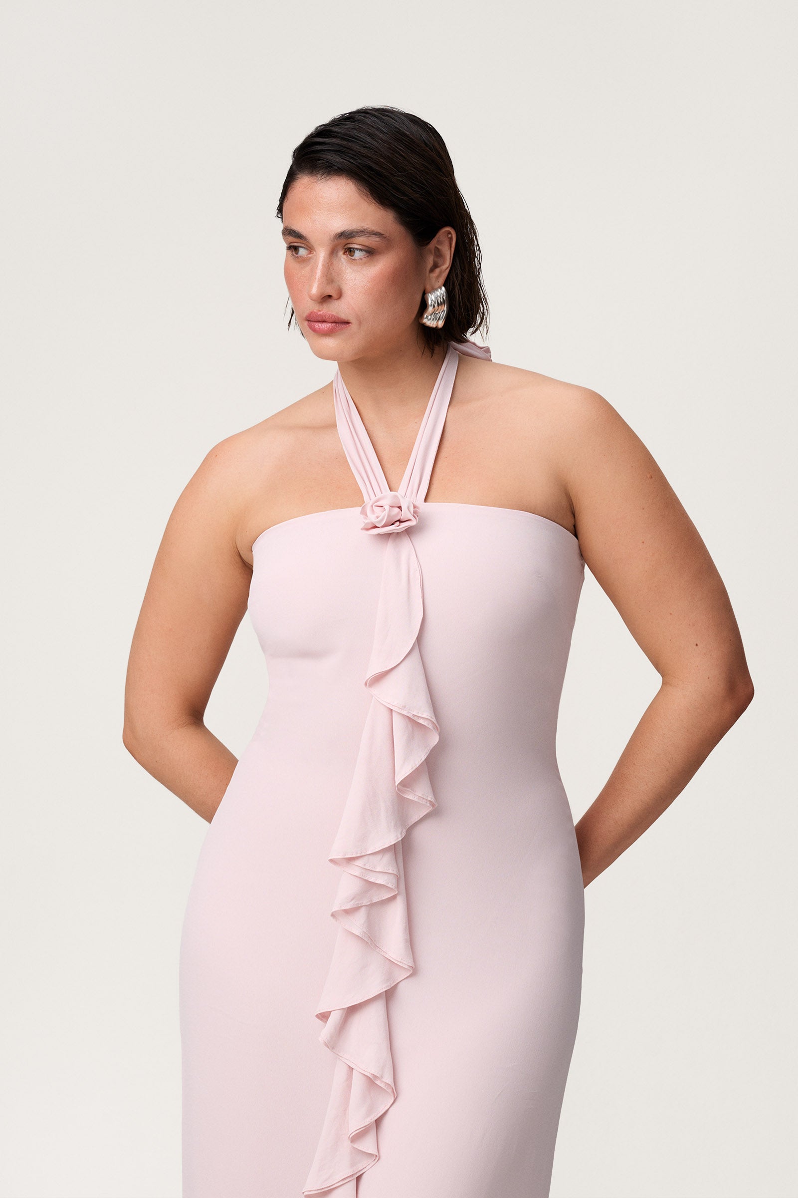 halterneck dress Lamia halterneck dress in pink