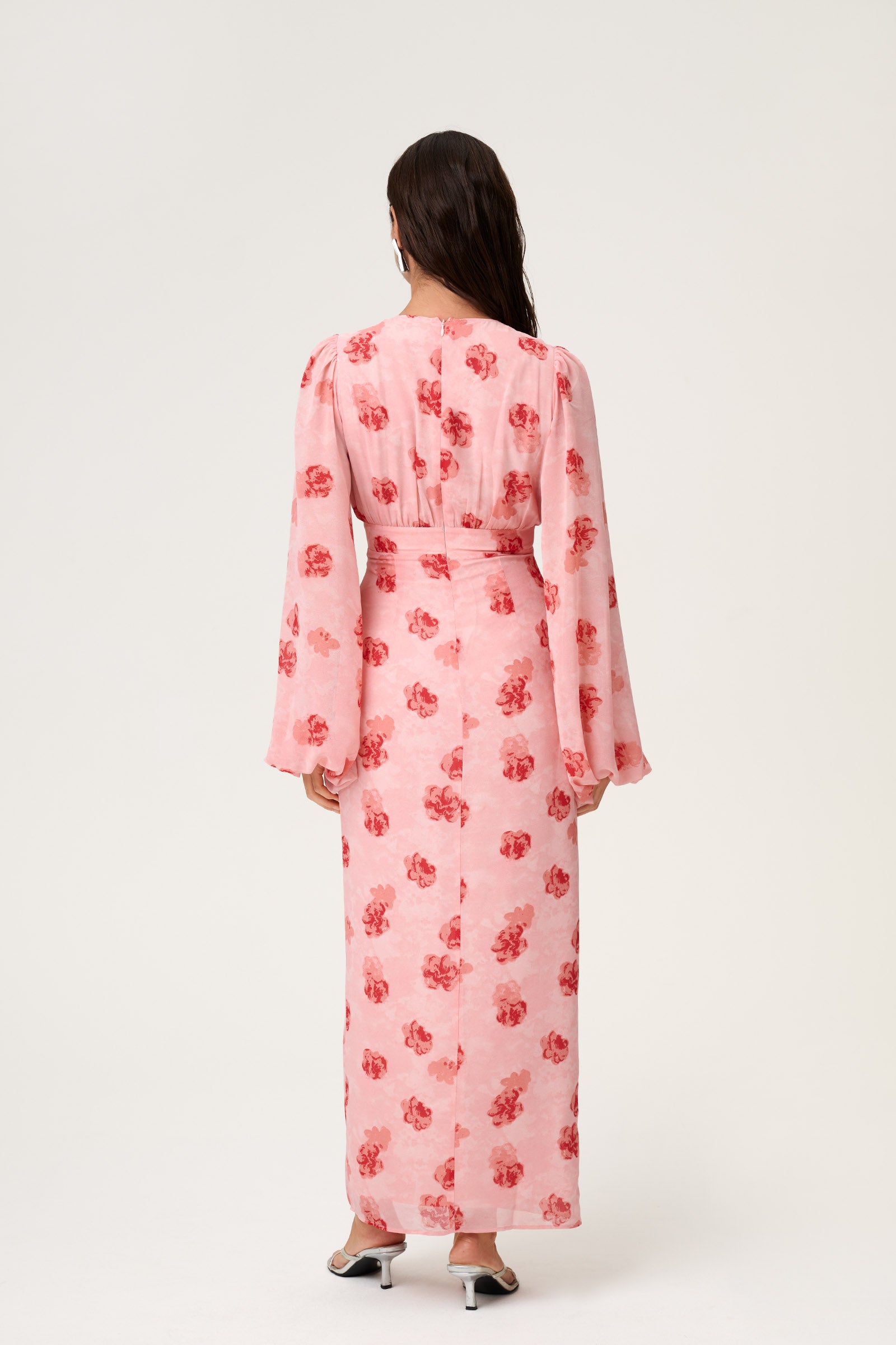 pink patterned dress Positano dress in pink floral