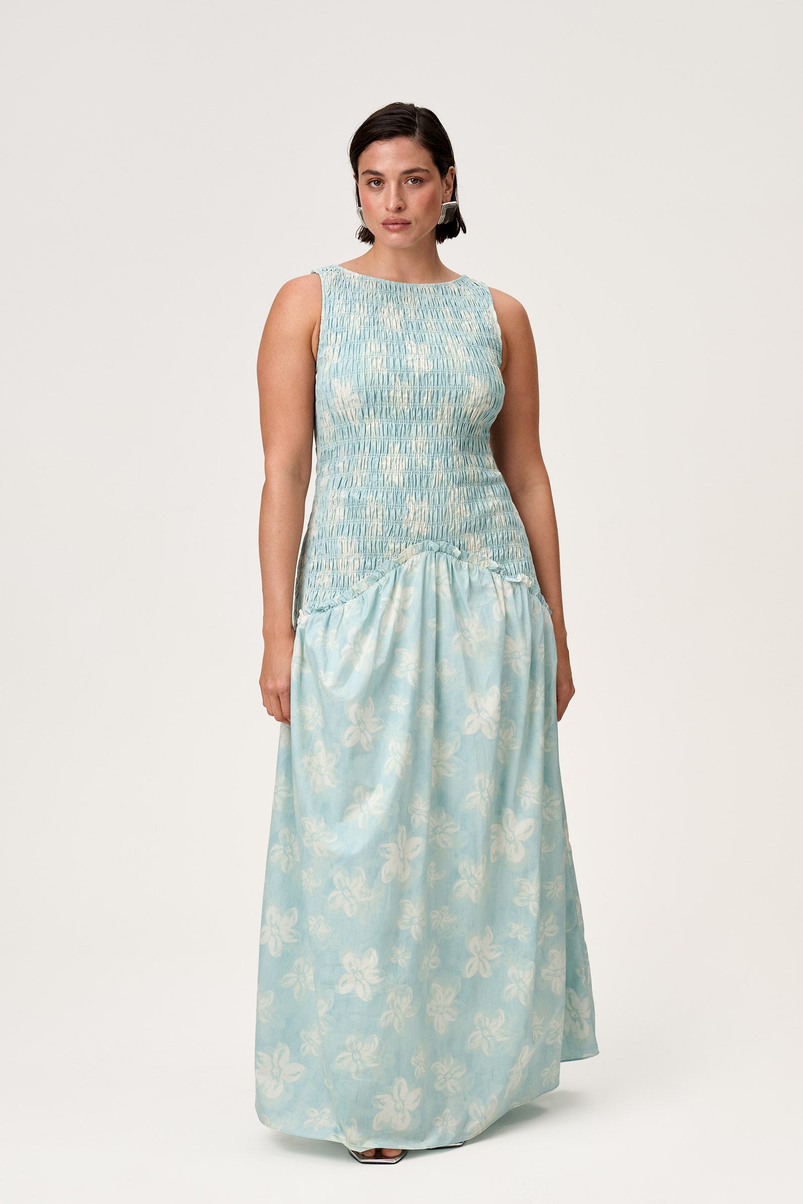 madrid maxi dress Oliphant Madrid Blush Smocked Top Maxi Dress Madrid Blush / M