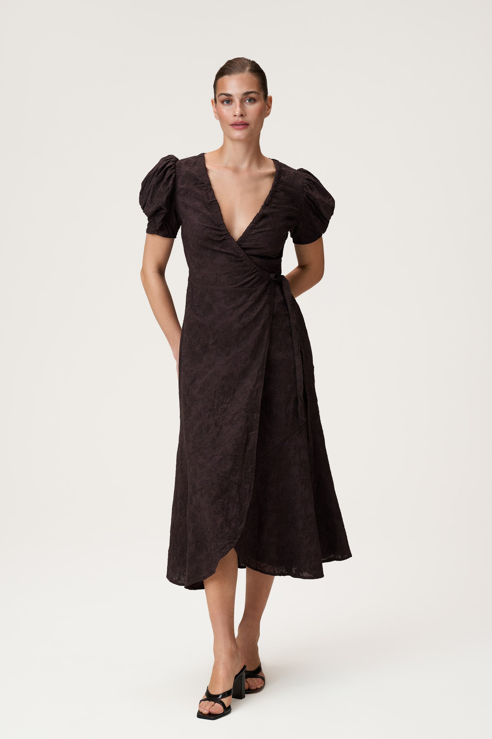 adonia wrap midi dress More To Come Adonia Wrap Midi Dress - Nude