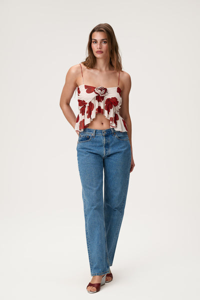 Ponza Top in Red Flower - Shop now – adoore.com
