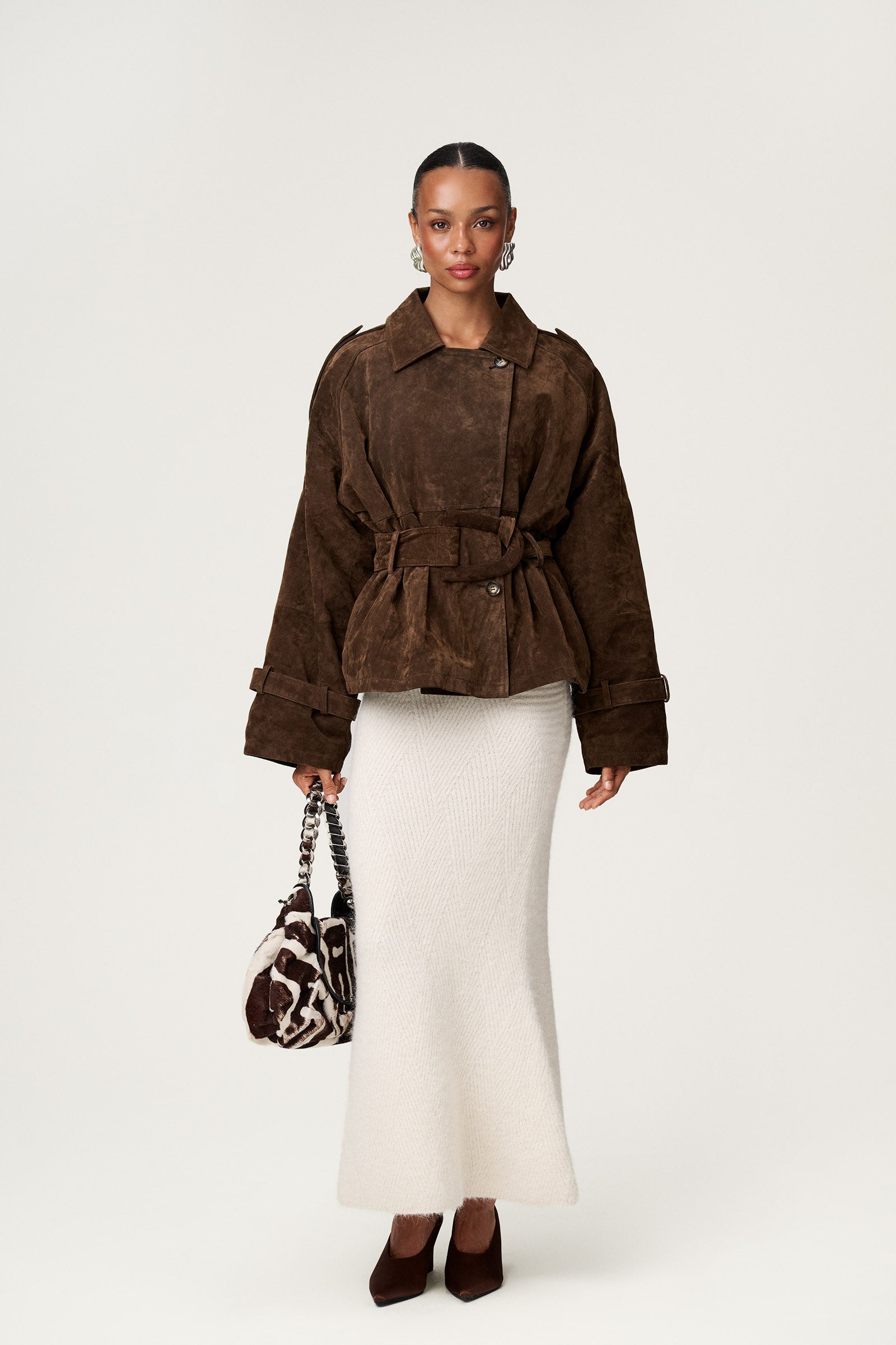 York cropped suede trench - Shop now – adoore.com