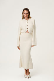 Cessole knitted midi skirt in off white. thumbnail image