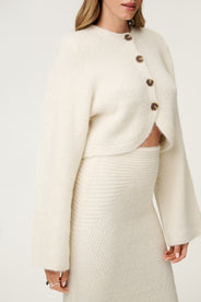 Cessole knitted midi skirt in off white. thumbnail image