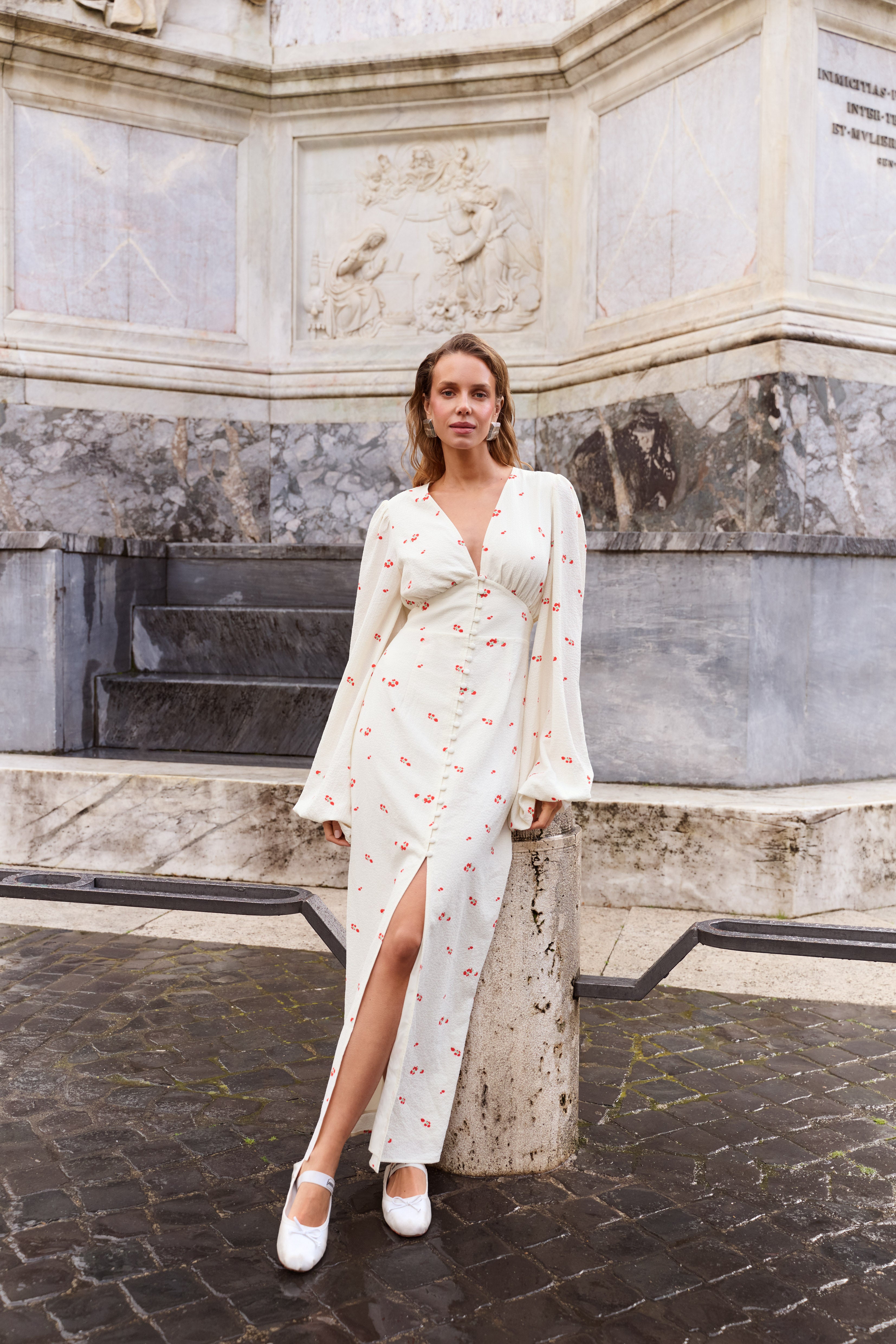 positano chiffon tie dress in ivory Positano Chiffon Tie Dress in Ivory