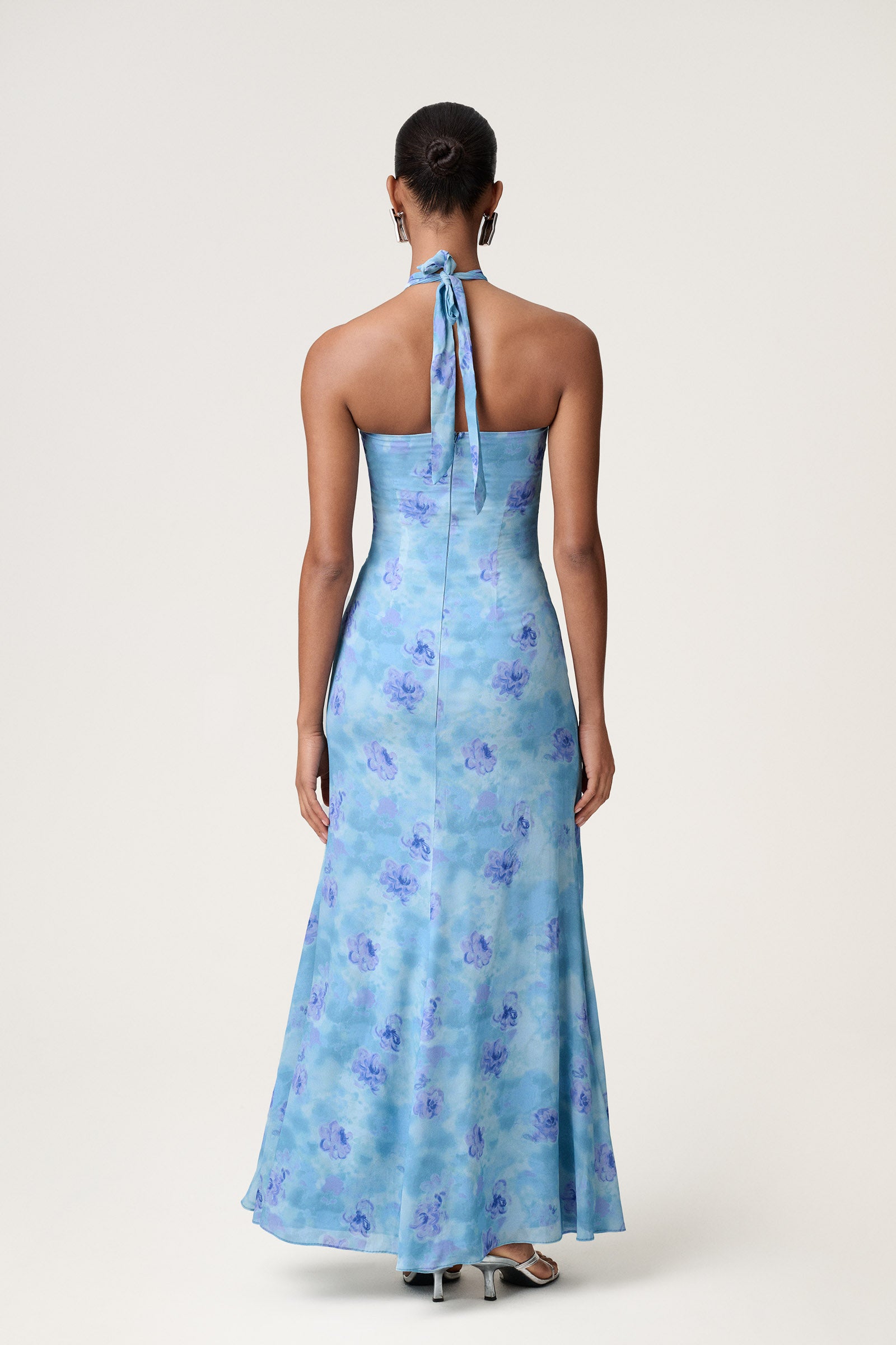 Lamia halterneck dress in blue - Shop now adoore.com Lamia halterneck dress in blue - Shop now adoore.com