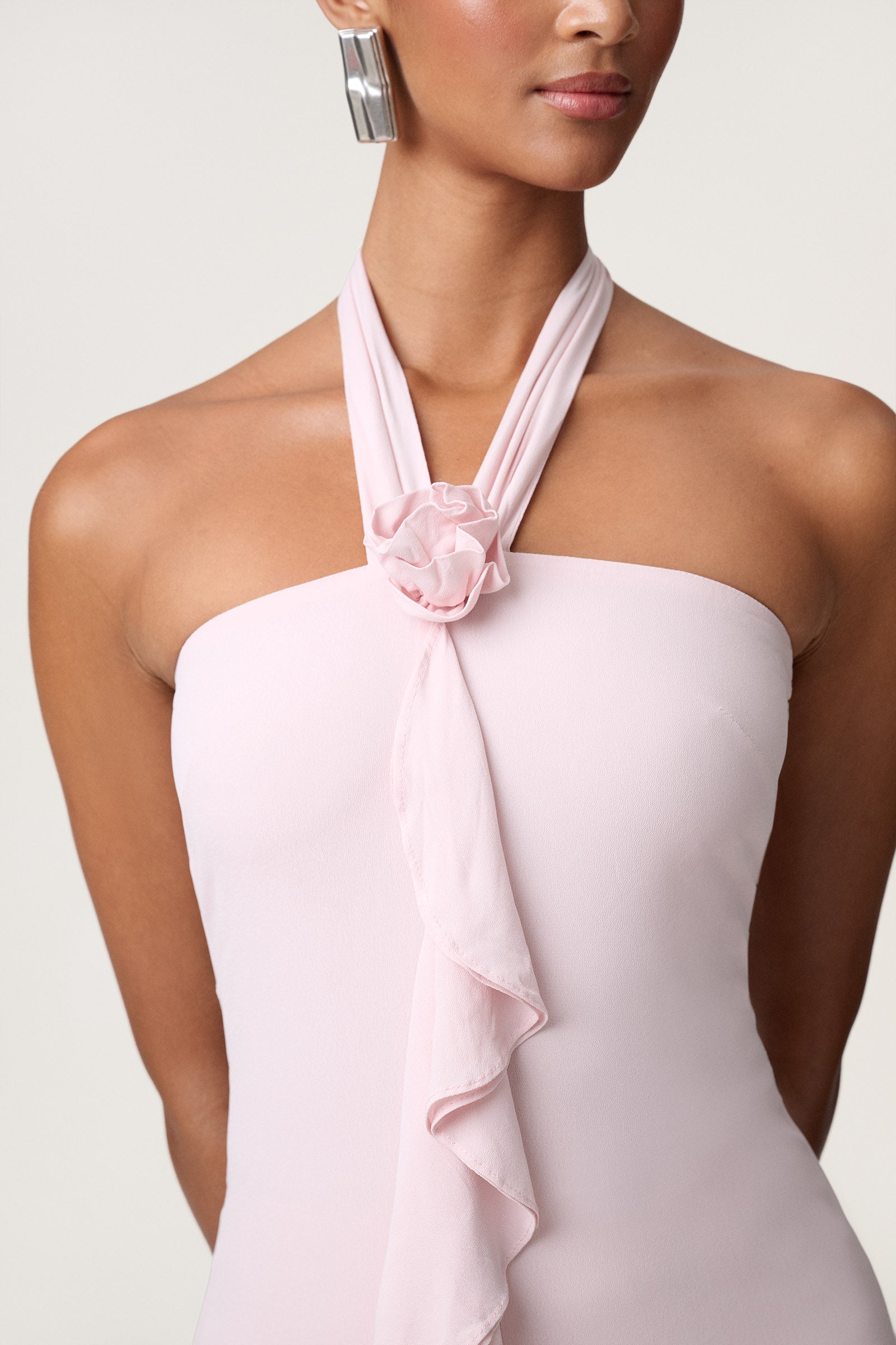Lamia halterneck dress in pink - Shop now adoore.com Lamia halterneck dress in pink - Shop now adoore.com
