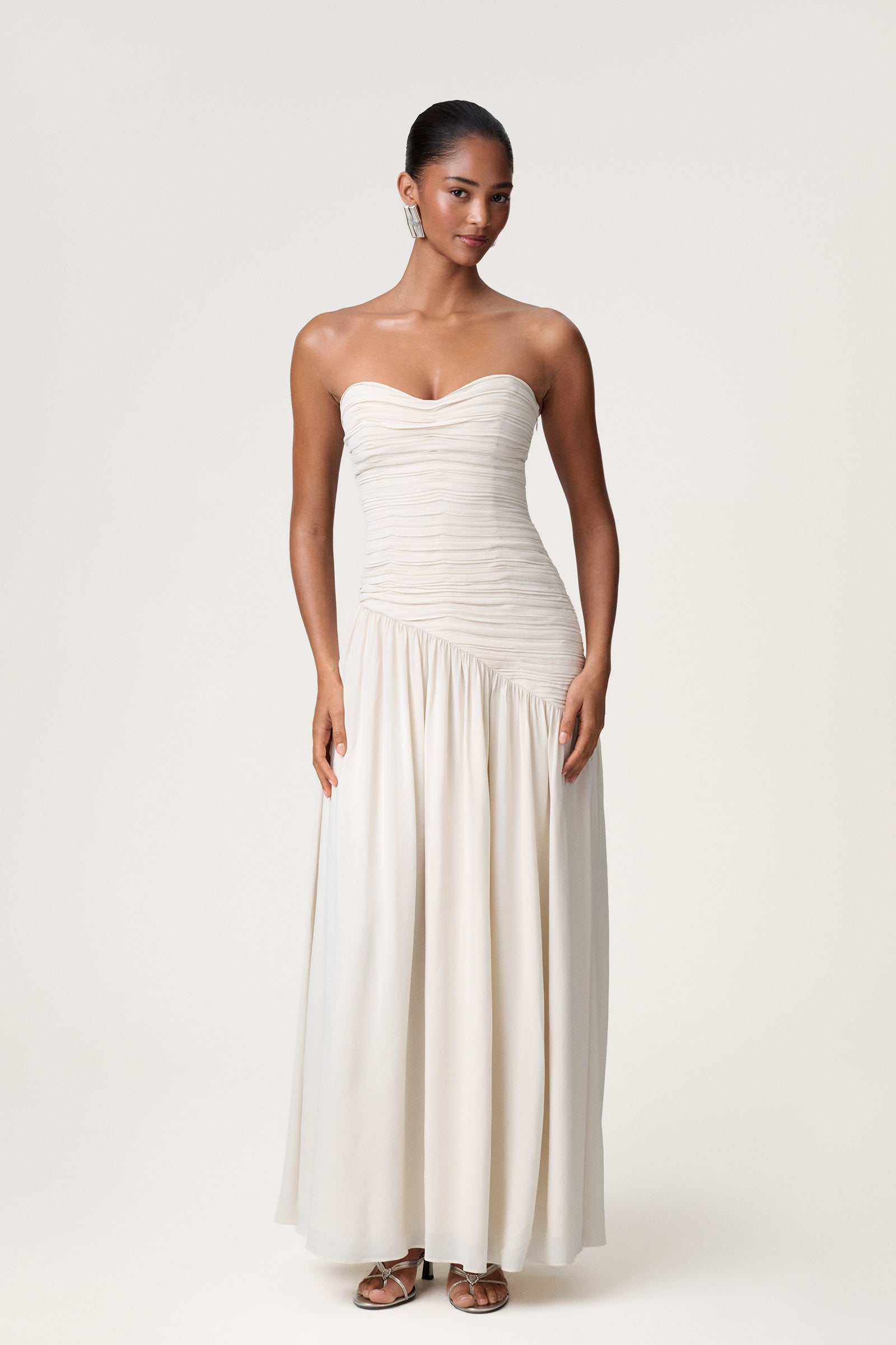 Lima bandeau dress in white
