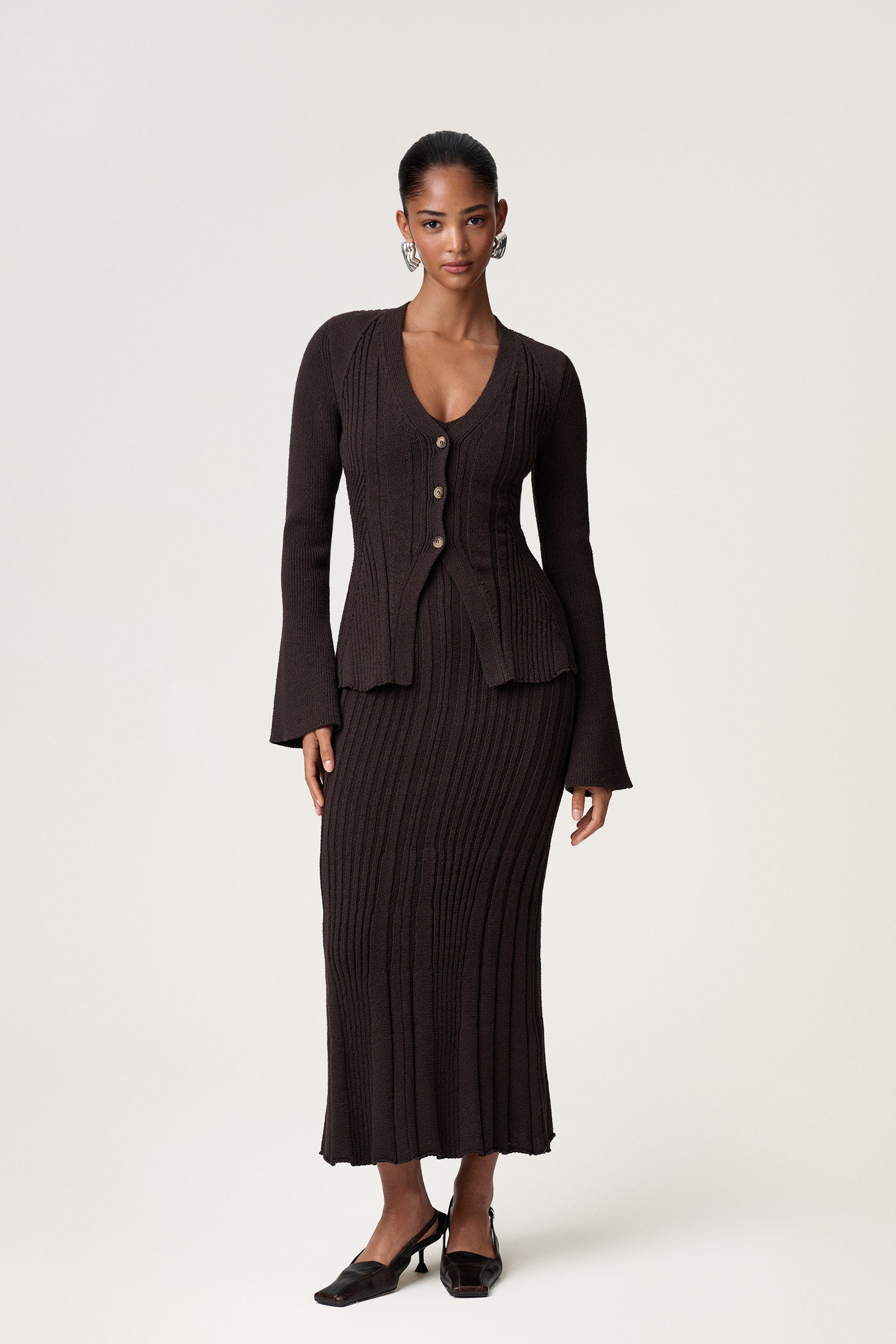 Lugo maxi dress dark brown - Shop now adoore.com Lugo maxi dress dark brown - Shop now adoore.com