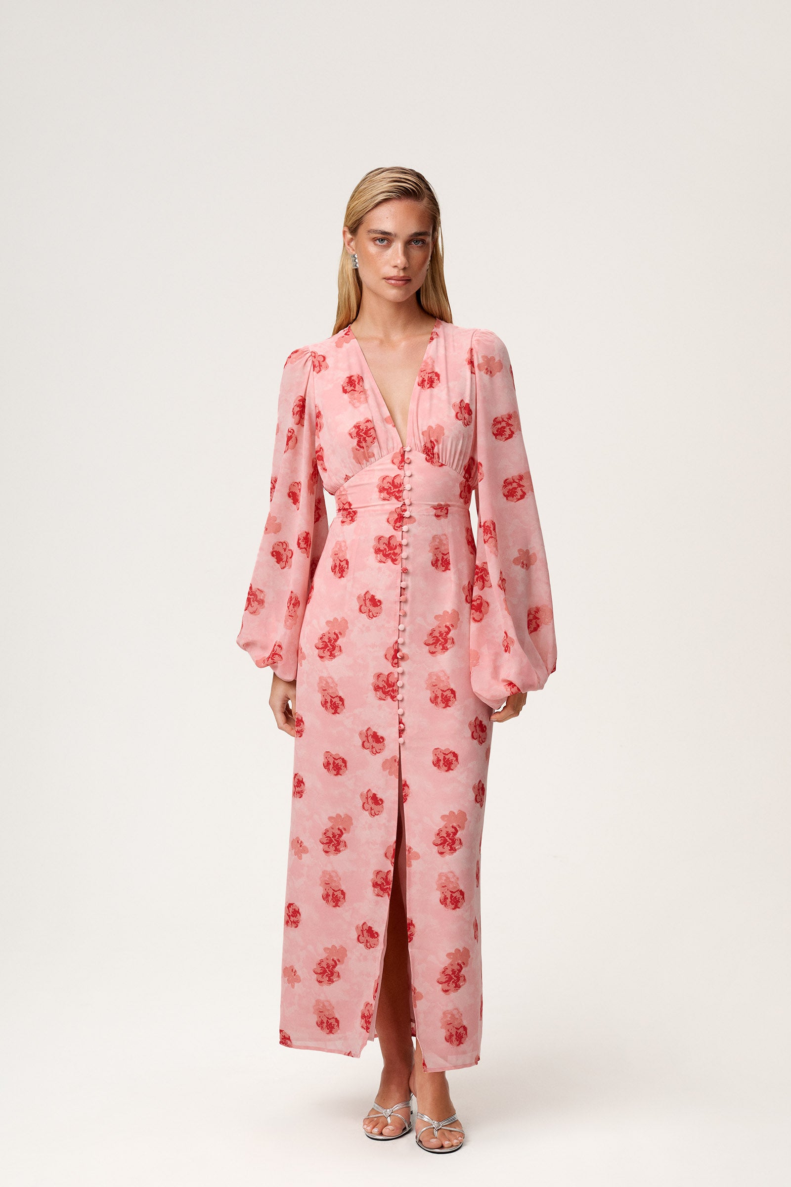 Positano dress in pink floral