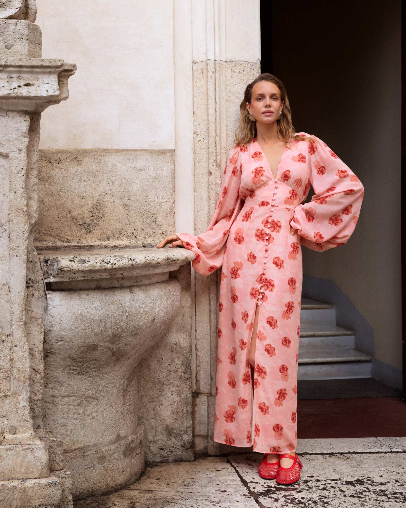 Positano dress in pink floral - Shop now adoore.com Positano dress in pink floral - Shop now adoore.com
