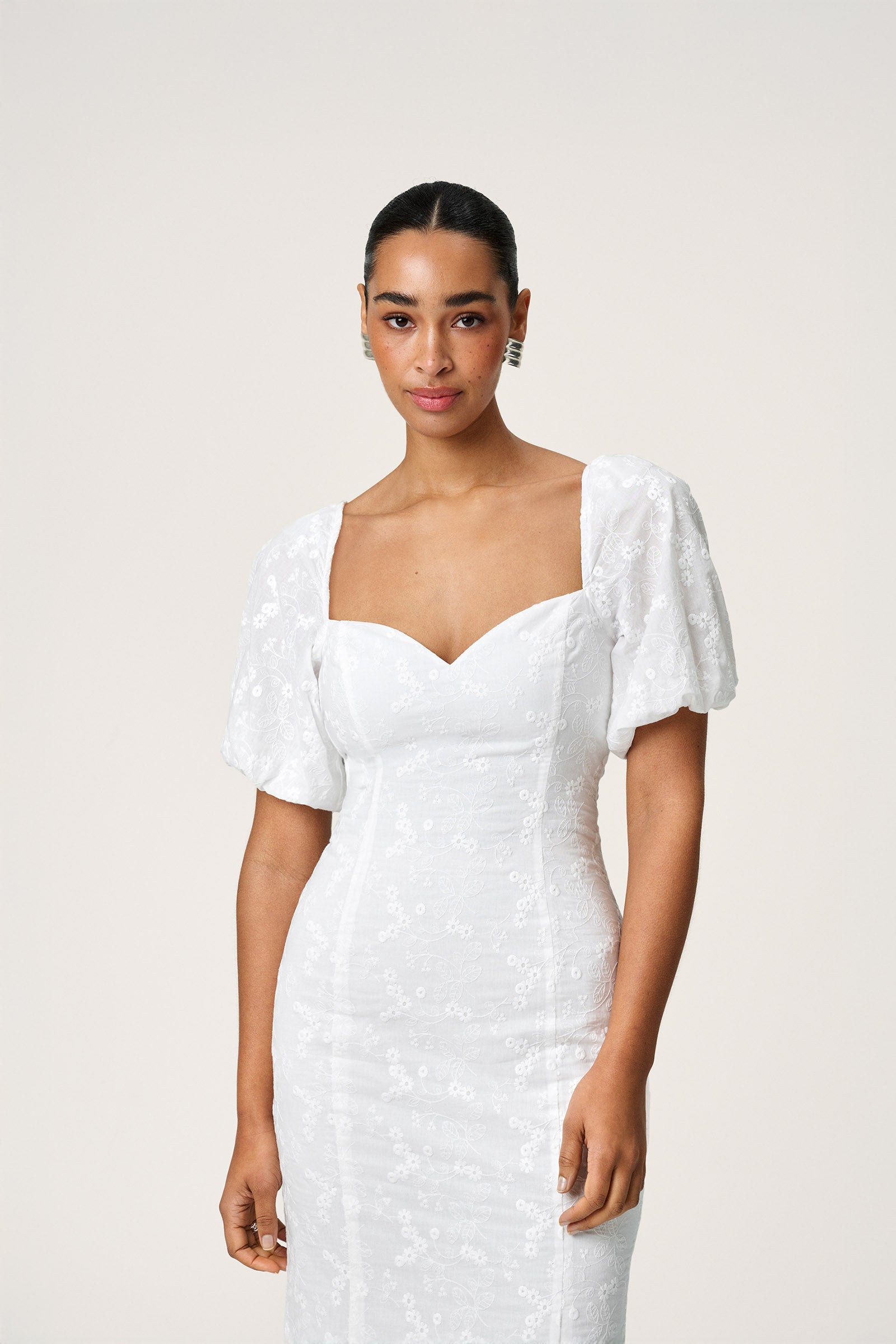 White embroidered maxi dress – Shop dress –