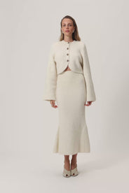 Cessole knitted midi skirt in off white. thumbnail image