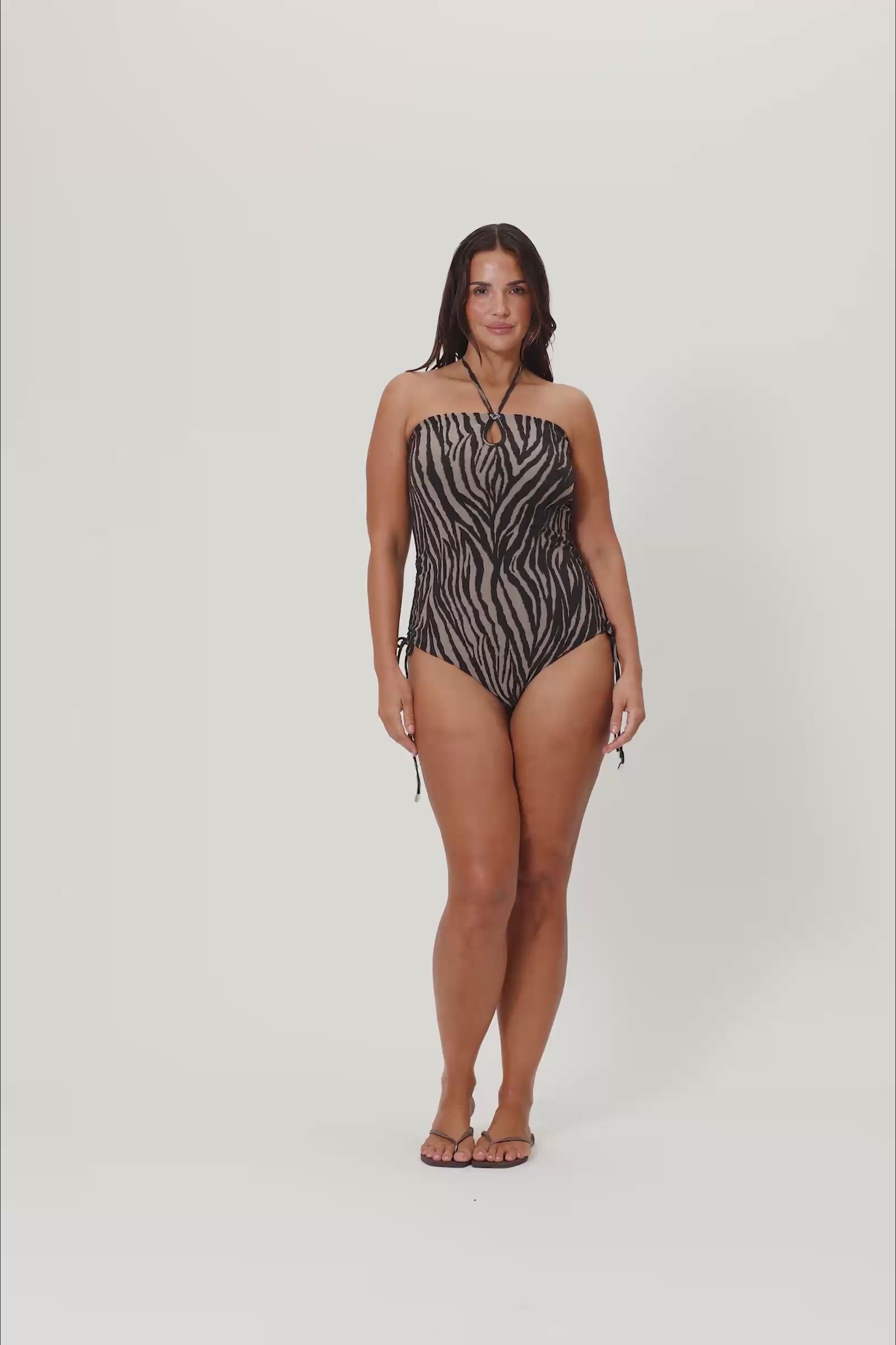 Madeira Swimsuit in Brown Zebra - Shop now – adoore.com